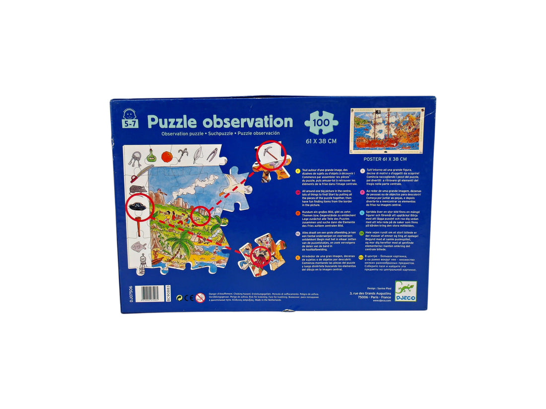 Puzzle observation - Les pirates - 100 pièces 