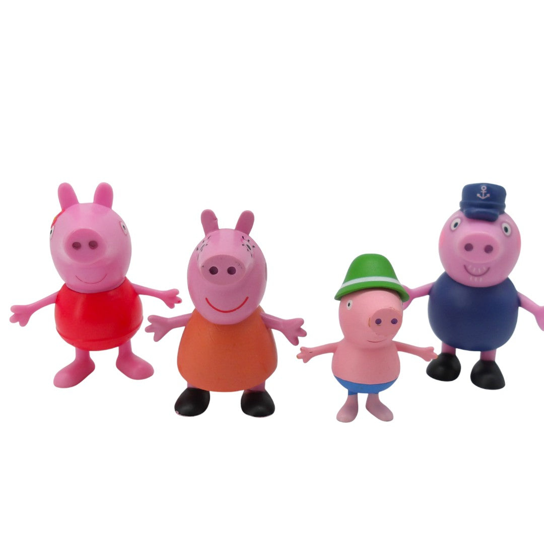 Figurines - Famille Peppa Pig à la mer - x4