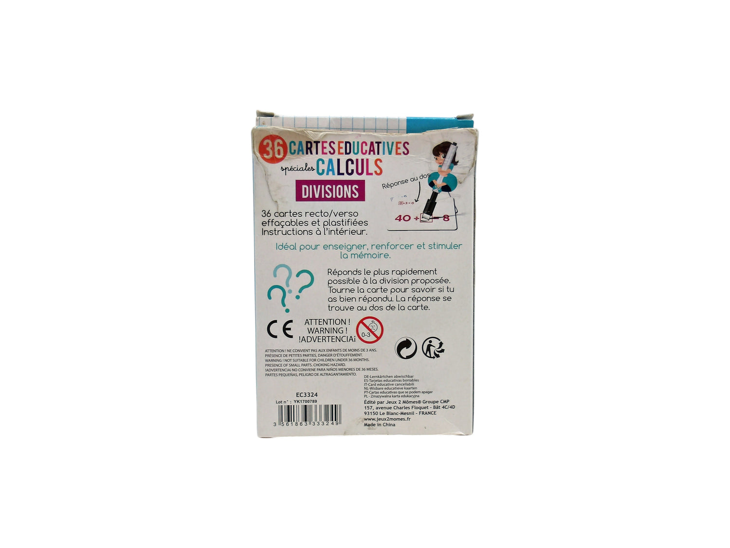 36 Cartes éducatives spéciales calculs - Divisions