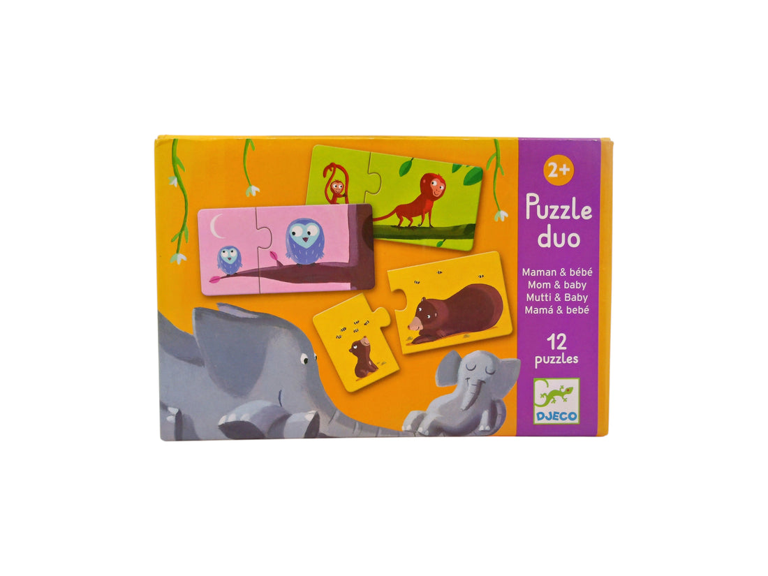 Puzzle duo - Maman et bébé - 12 Pièces