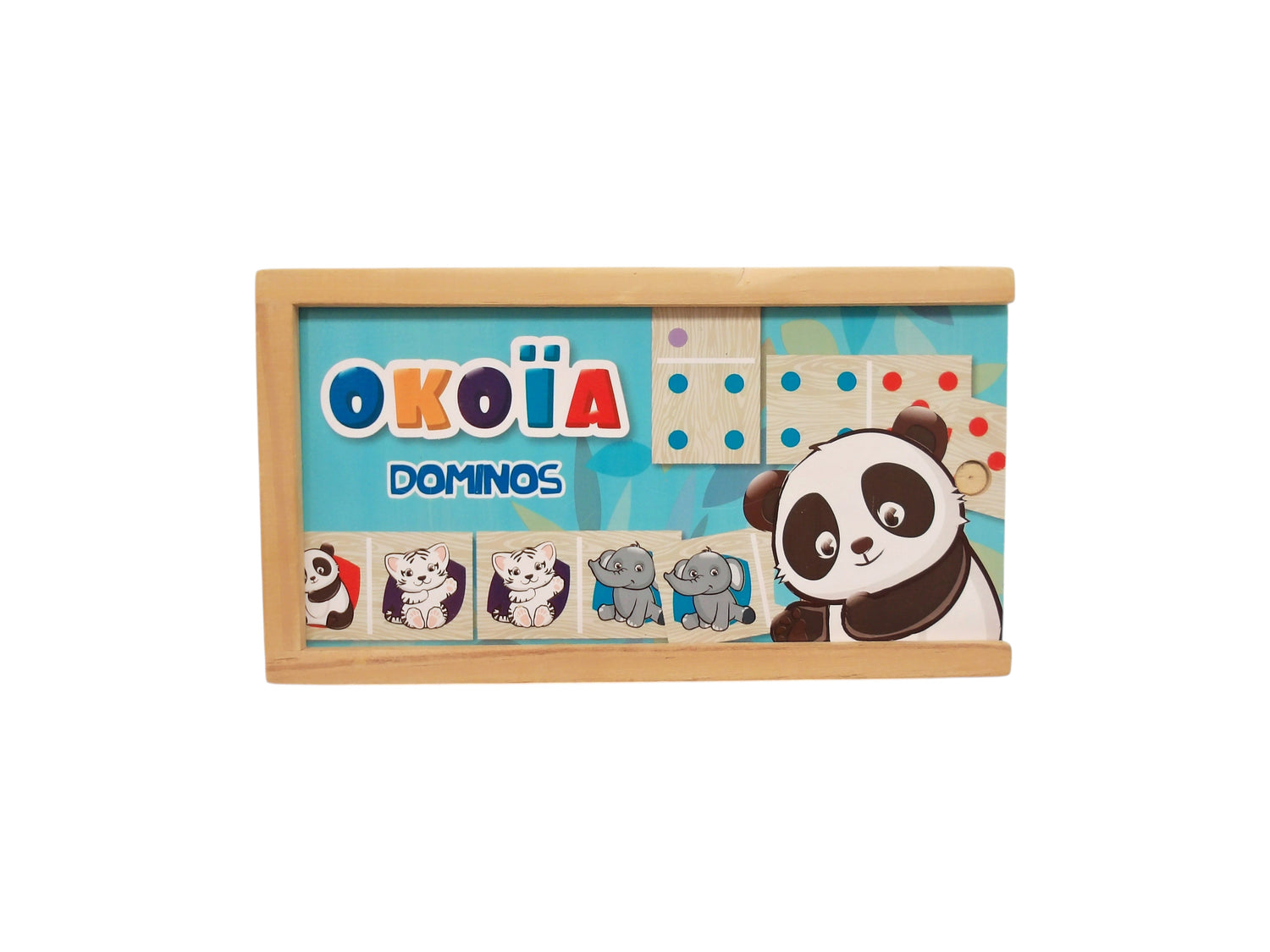 Boîte de 28 dominos en bois - Animaux