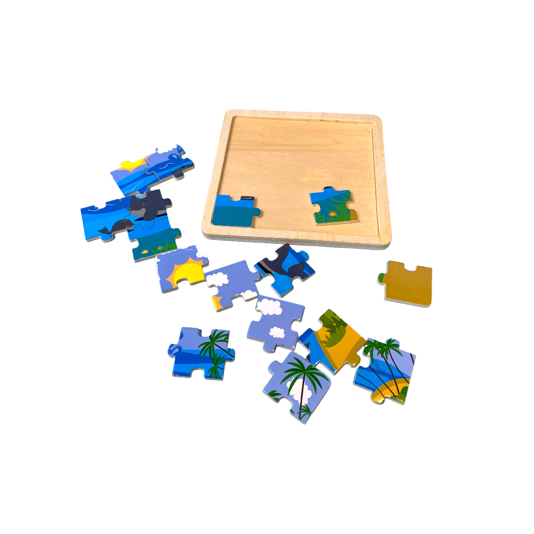 Puzzle en bois - Baleine - 16 pièces