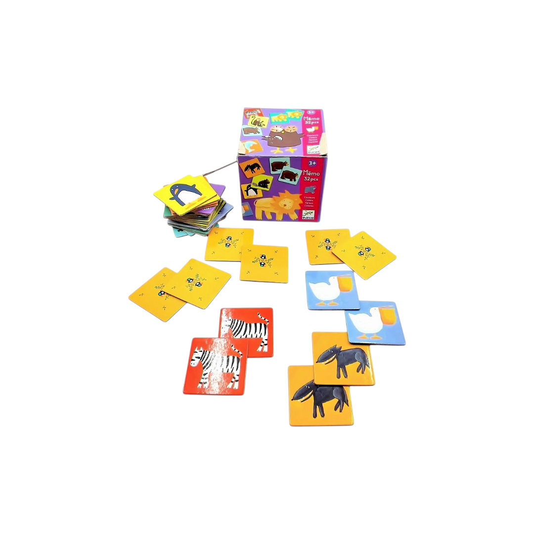 Jeu mémo - Animaux couleurs