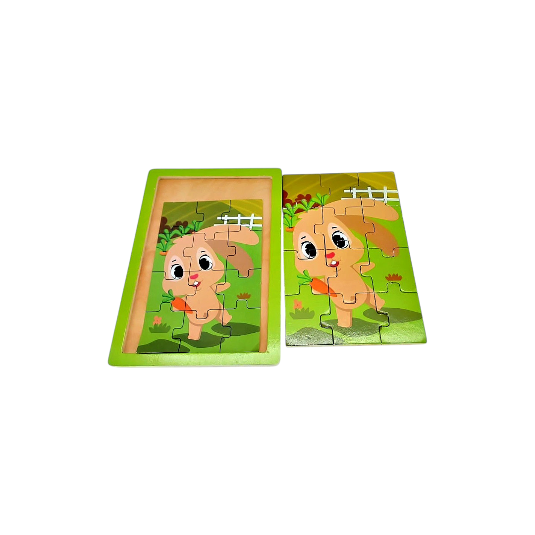 Puzzle en bois - Lapin - 12 pièces