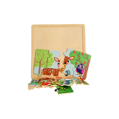 Puzzle en bois Animaux de la forêt - 16 pièces