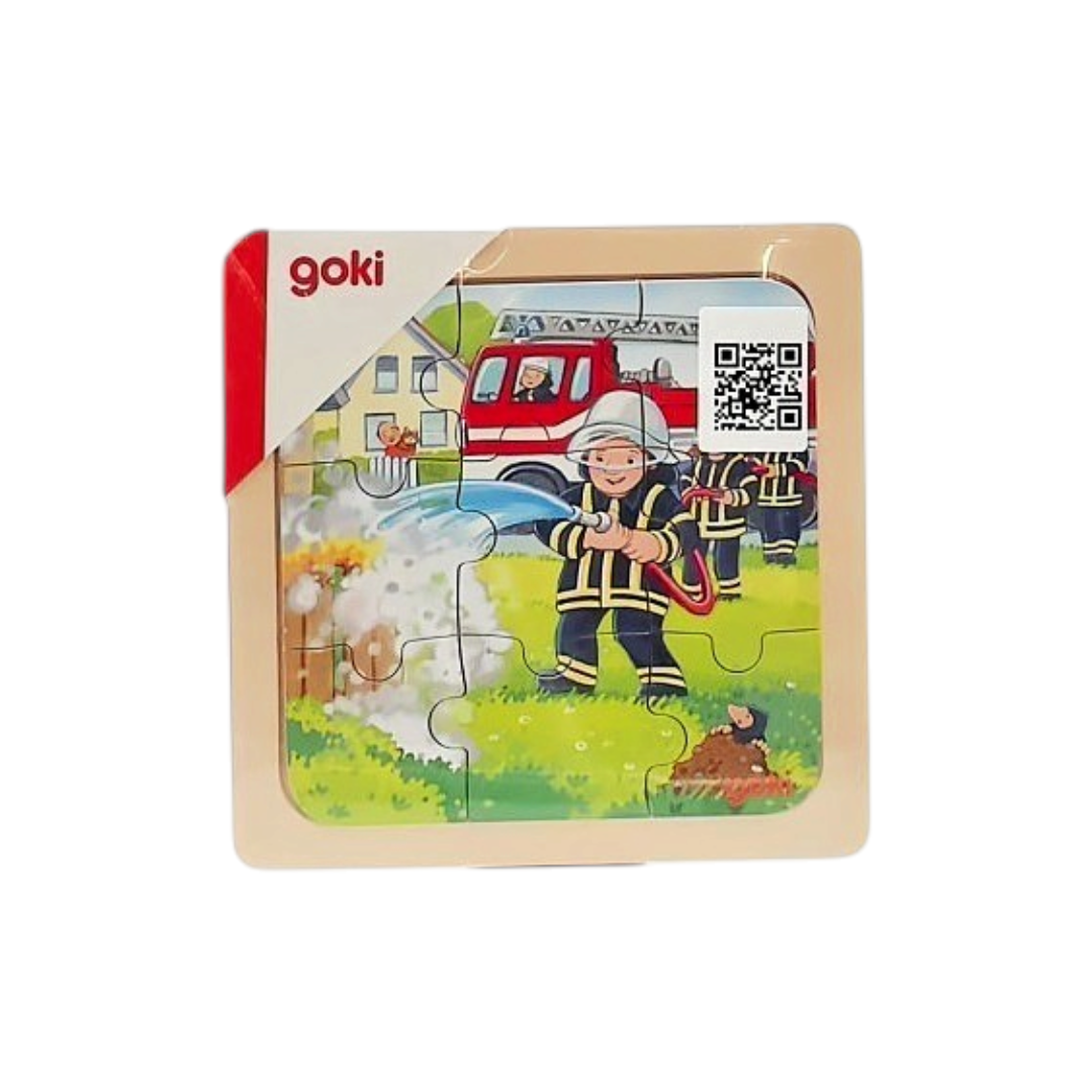 Puzzle en bois - Pompiers - 9 pièces