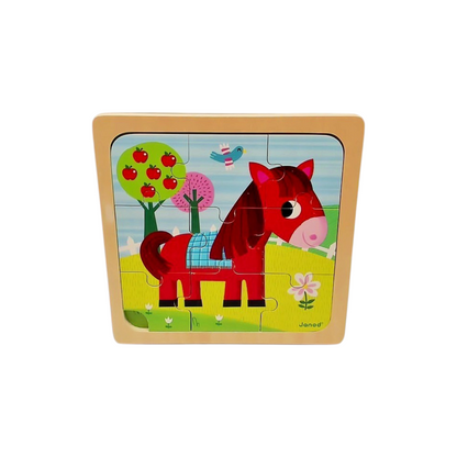 Puzzle en bois - Cheval Tornado - 9 pièces