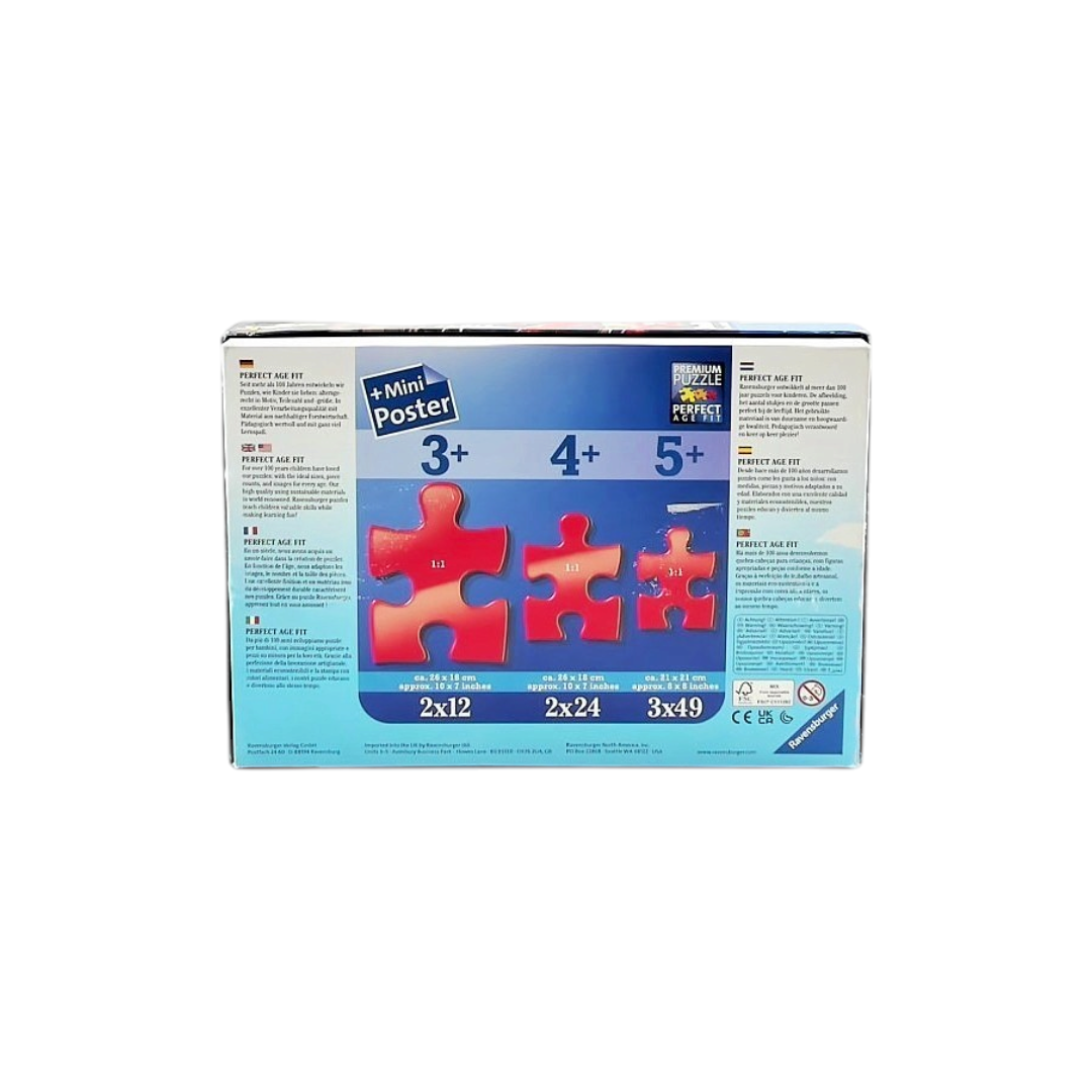 Puzzles - Spider-man en action - 3x49 pièces