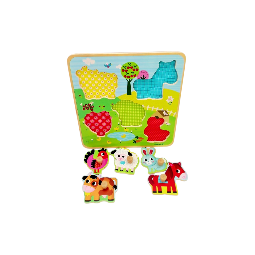 Puzzle à boutons - La ferme - x5 pièces