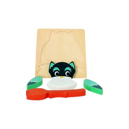 Puzzle en bois - Hibou - 5 pièces