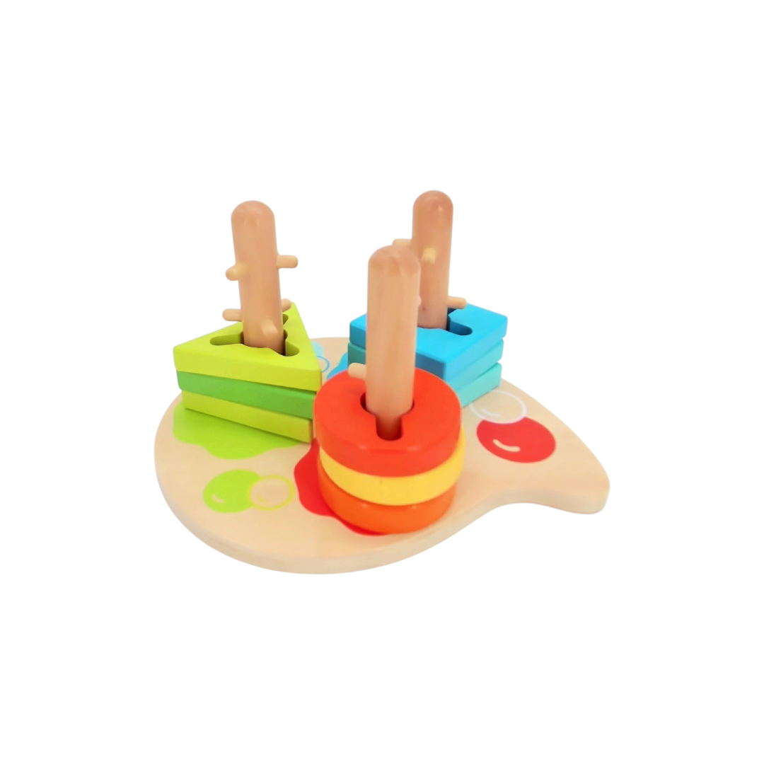 Jeu de manipulation en bois à empiler et tourner