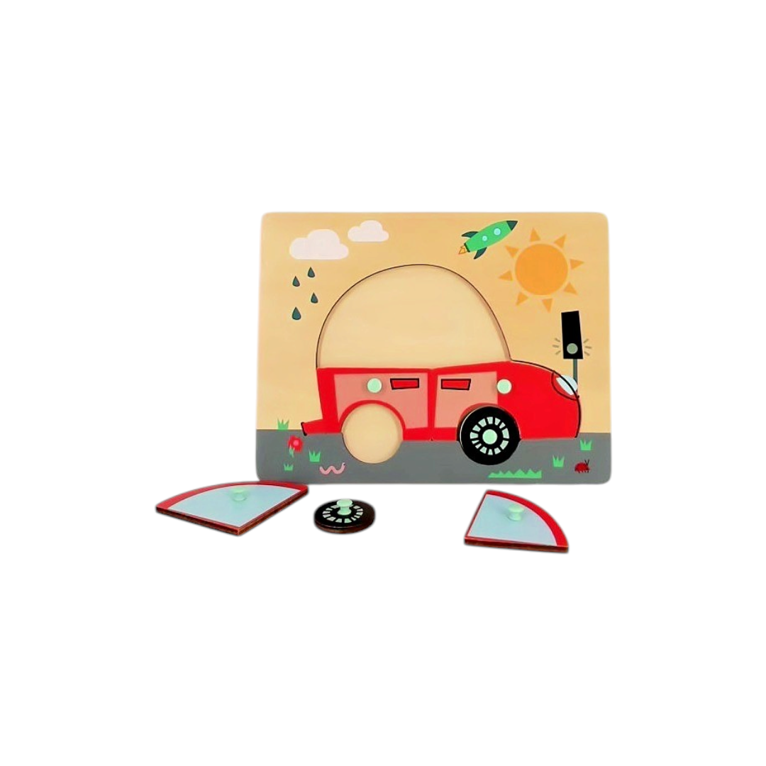 Puzzle en bois - Voiture rouge