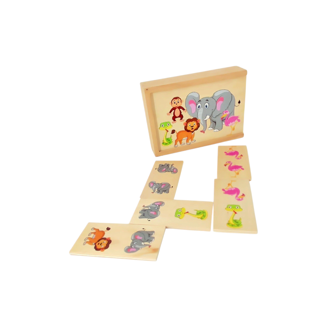 Domino des animaux en bois
