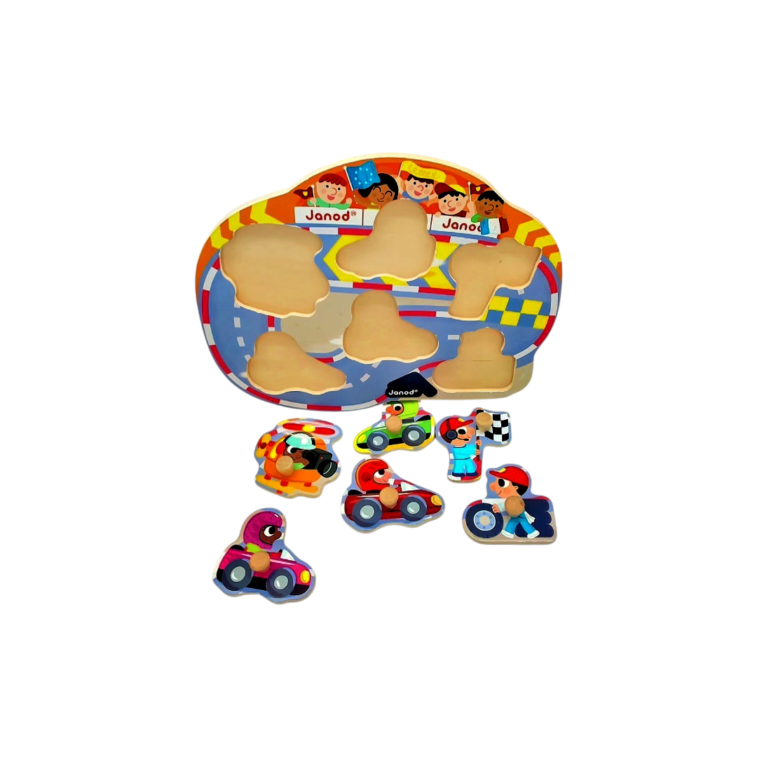 Puzzle à encastrement - Happy Racing - x6 pièces