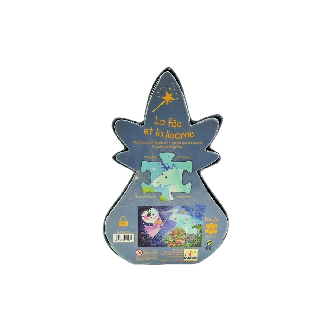 Puzzle silouhette - La fée et la licorne - 36 pièces