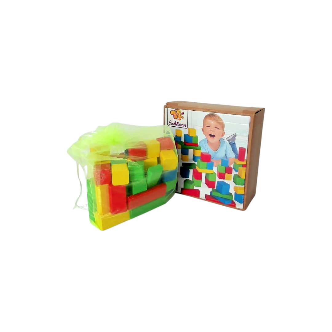 Boîte de blocs de construction bois - x50