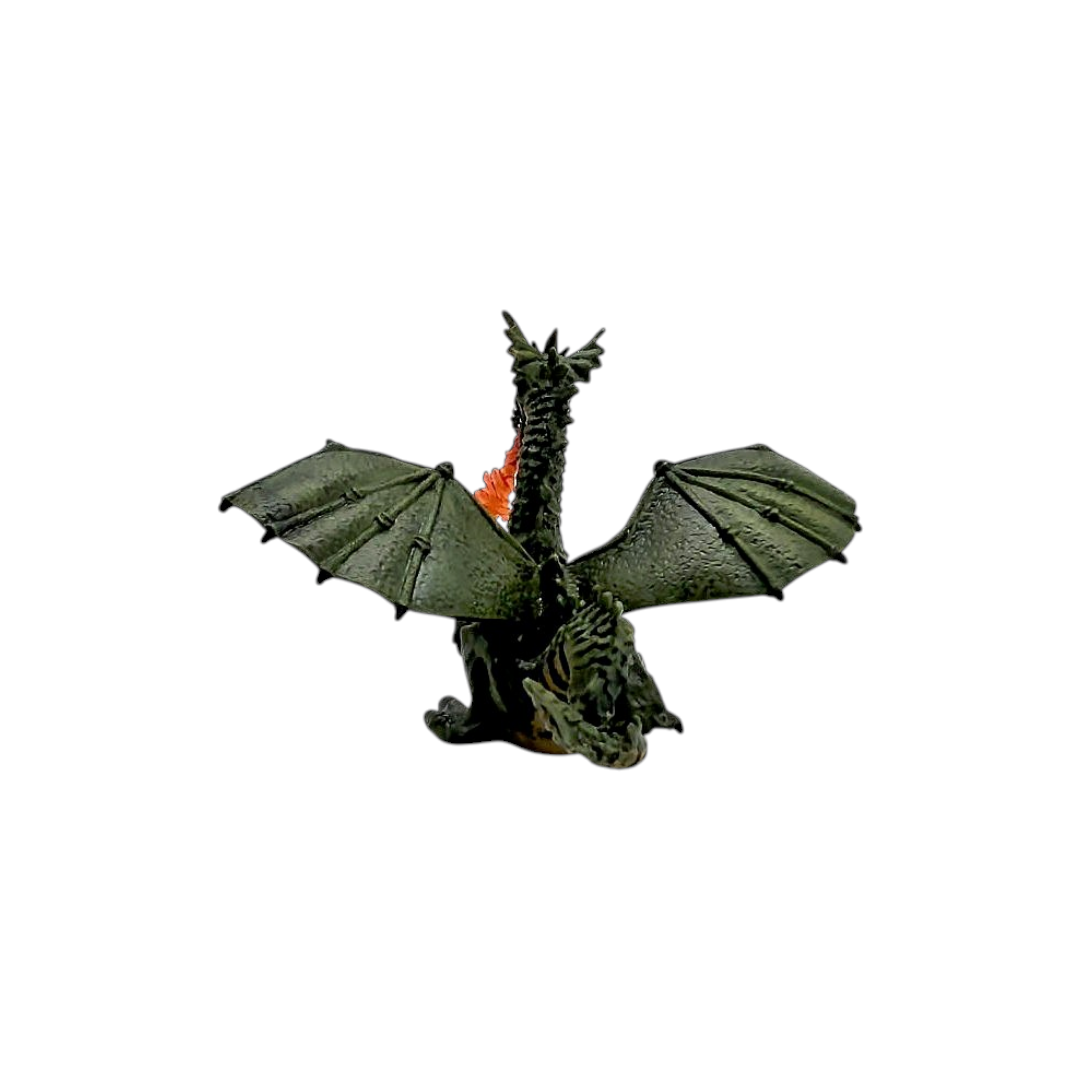 Figurine - Dragon ailé vert avec flamme - 39025