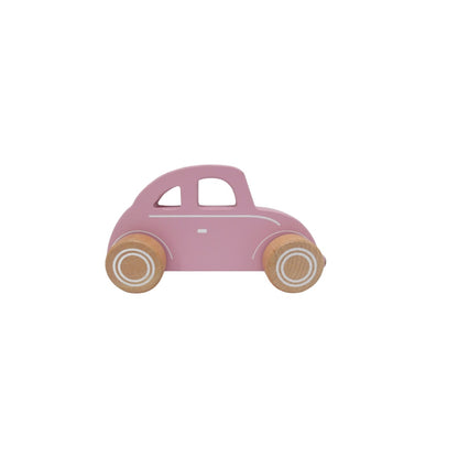 Voiture rose en bois