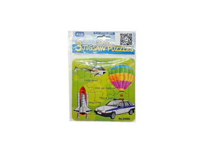 Puzzle - Véhicules - Mots en anglais x3