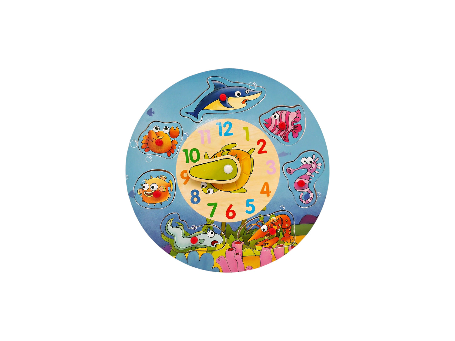 Puzzle - Horloge animaux marins - 8 pièces