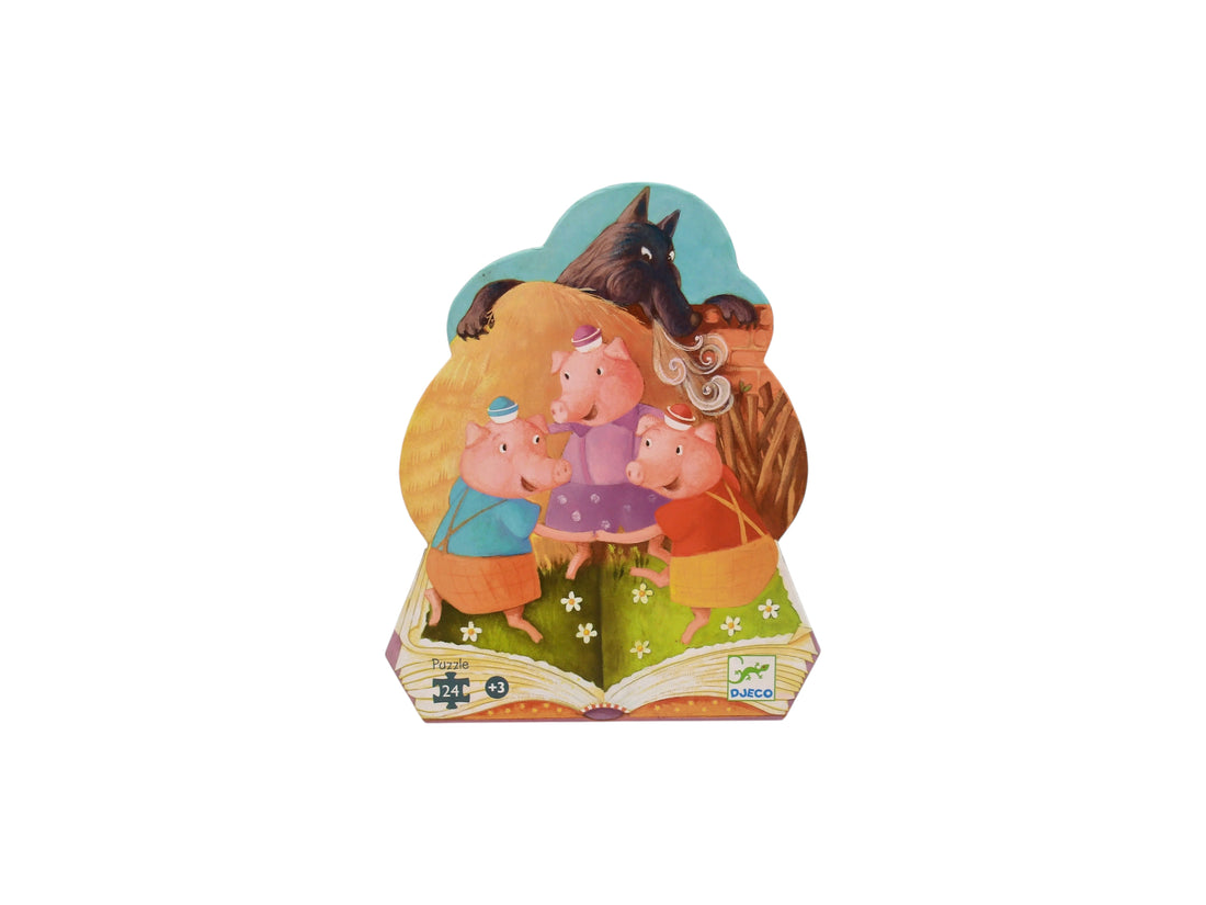 Puzzle silouhette - Les trois petits cochons - 24 pièces