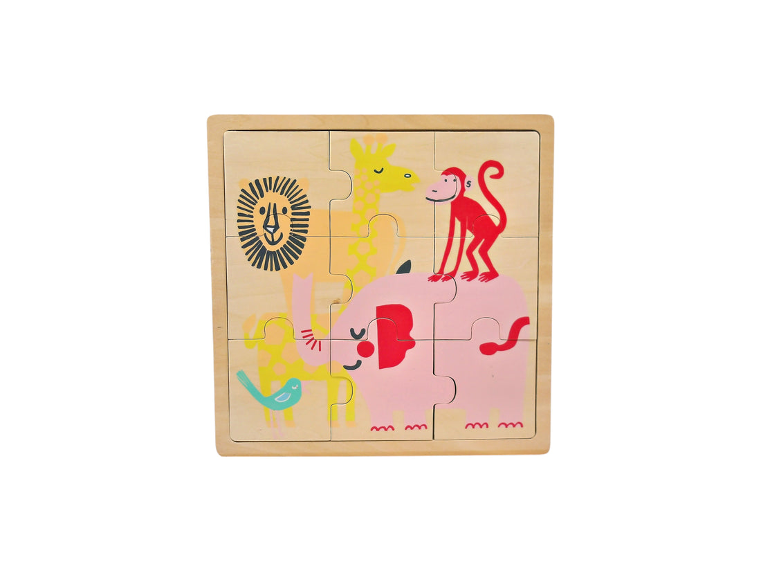 Puzzle encastrable bois - Savane - 9 pièces