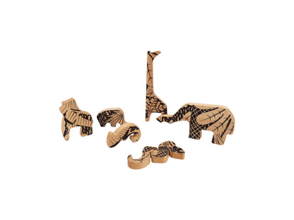Puzzle et figurines en bois - Jungle