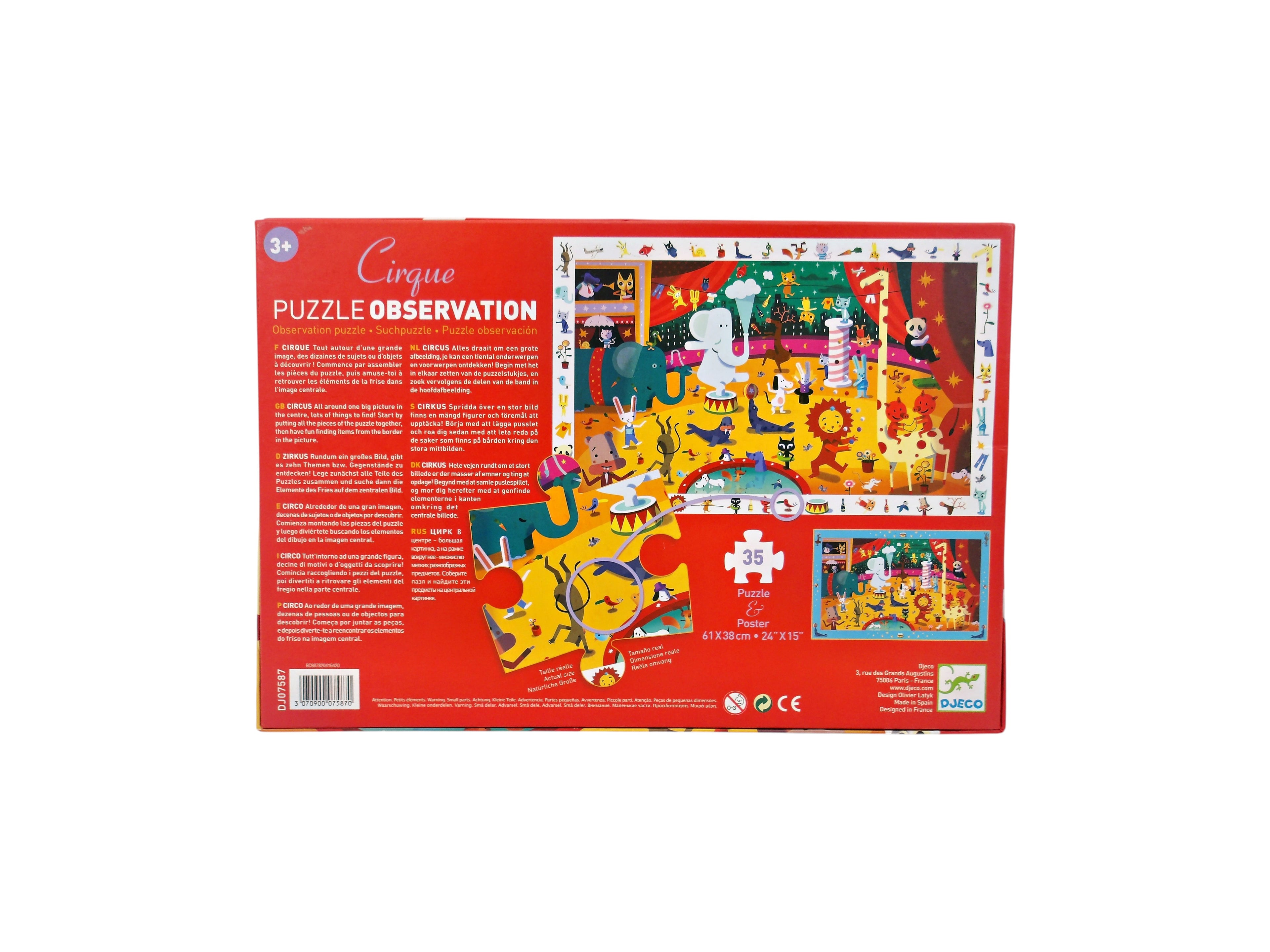 Puzzle observation - Cirque - 35 pièces