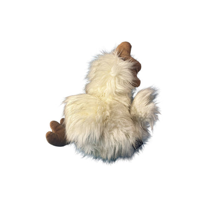 Peluche poule panache blanc