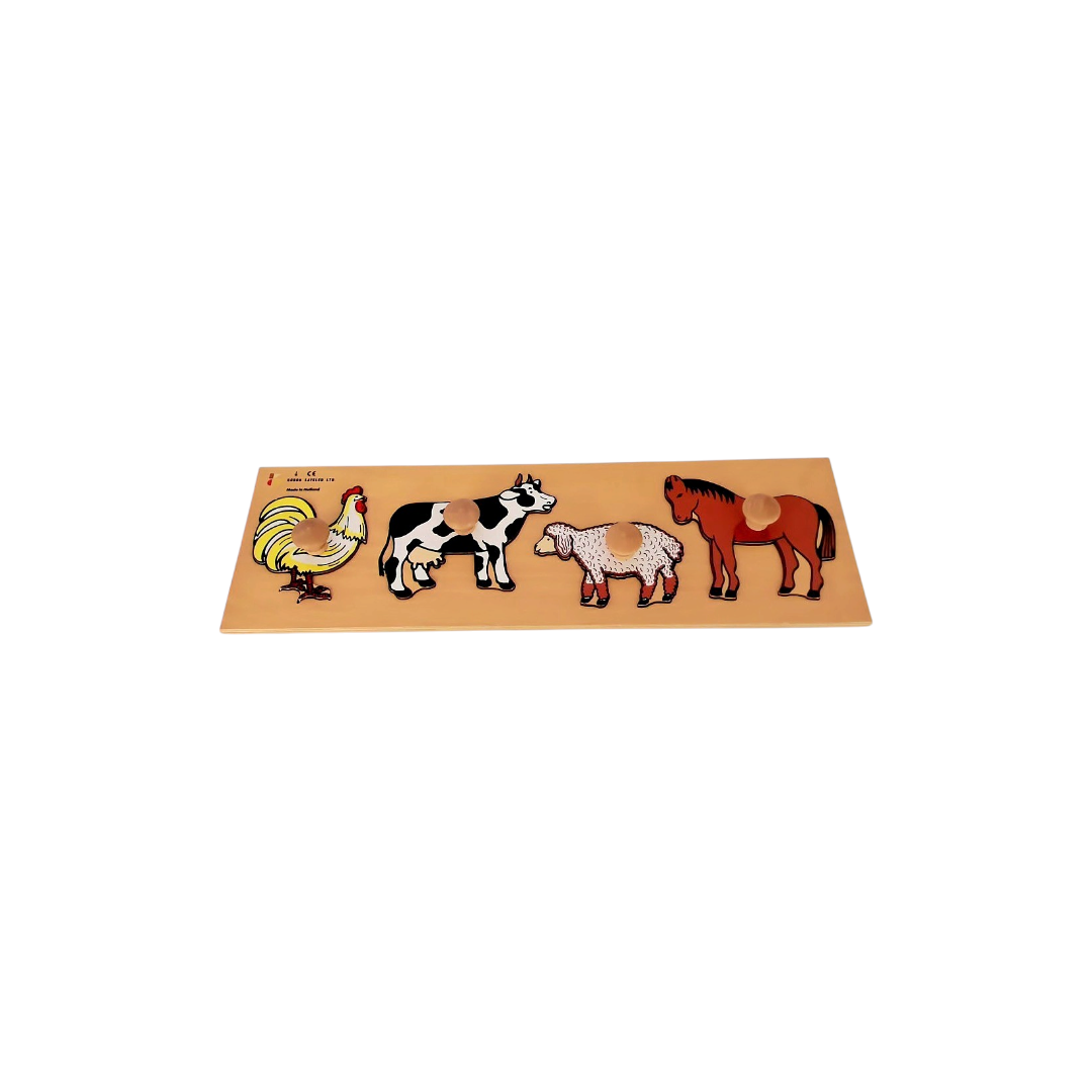 Puzzle à encastrement en bois - Animaux de la ferme