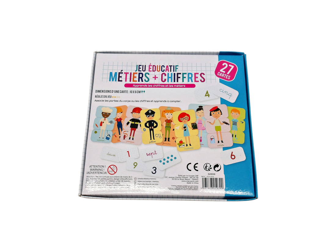 Cartes éducatives métiers et chiffres