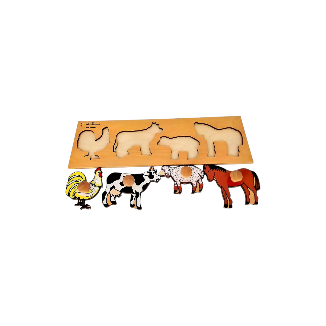 Puzzle à encastrement en bois - Animaux de la ferme