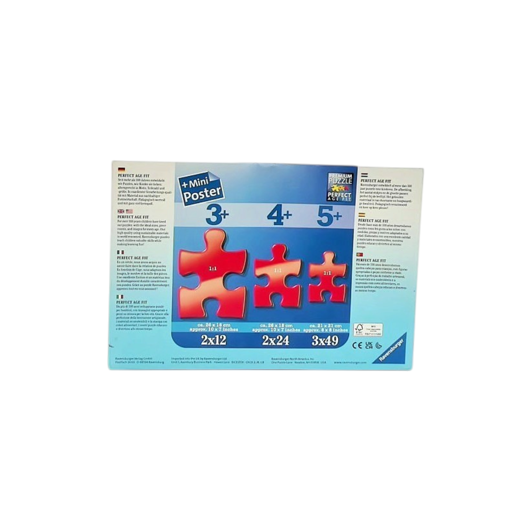 Puzzle - Dans le monde des princesses Disney - 2x12 pièces