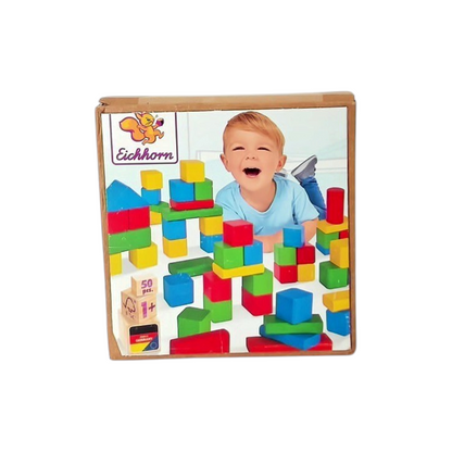 Boîte de blocs de construction bois - x50
