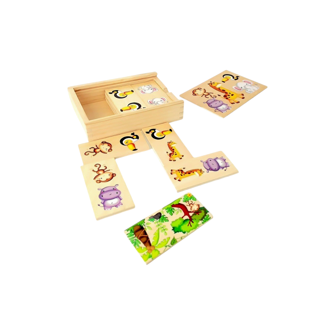 Domino des animaux en bois