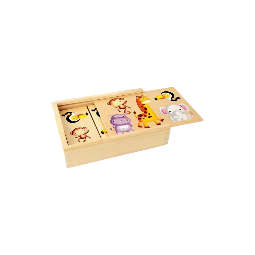 Domino des animaux en bois