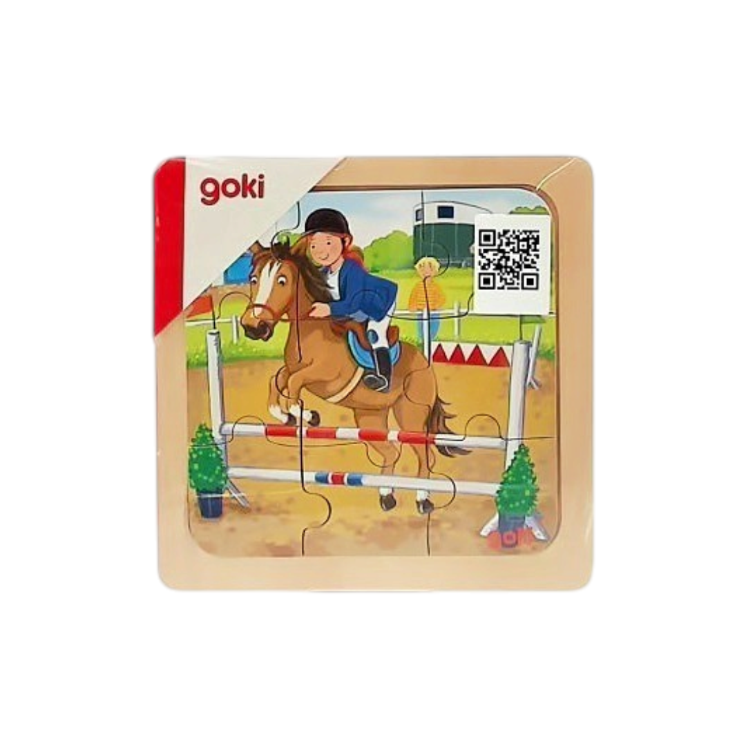 Puzzle en bois - Equitation jumping - 9 pièces