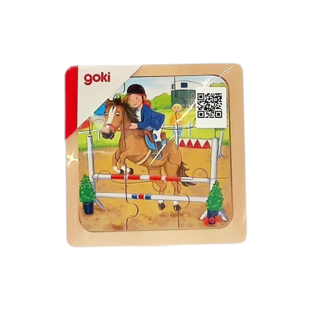 Puzzle en bois - Equitation jumping - 9 pièces