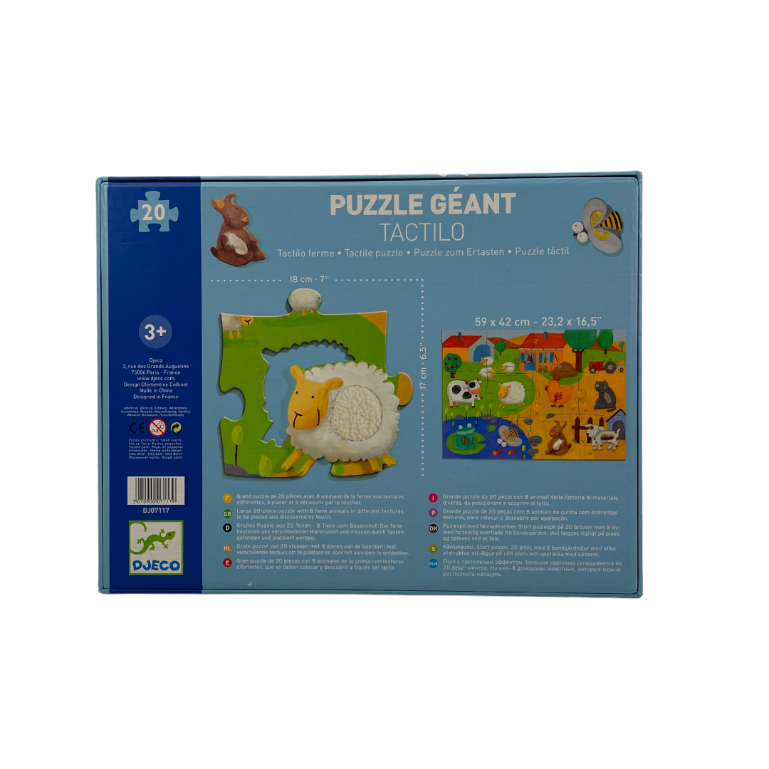 Puzzle géant  - Tactilo ferme - 20 pièces géantes