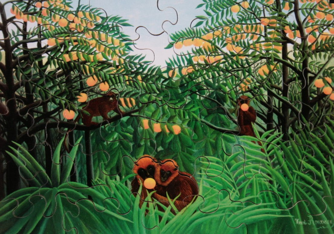 Puzzle - Douanier Rousseau, les singes amoureux - 12 pièces
