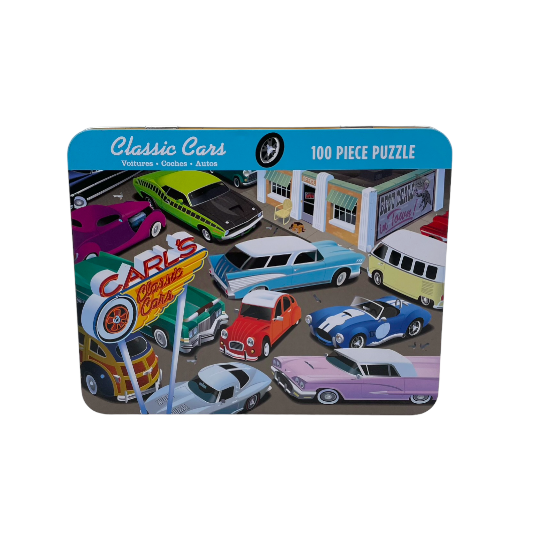 Puzzle - Classic Cars - 100 pièces - Boîte en métal
