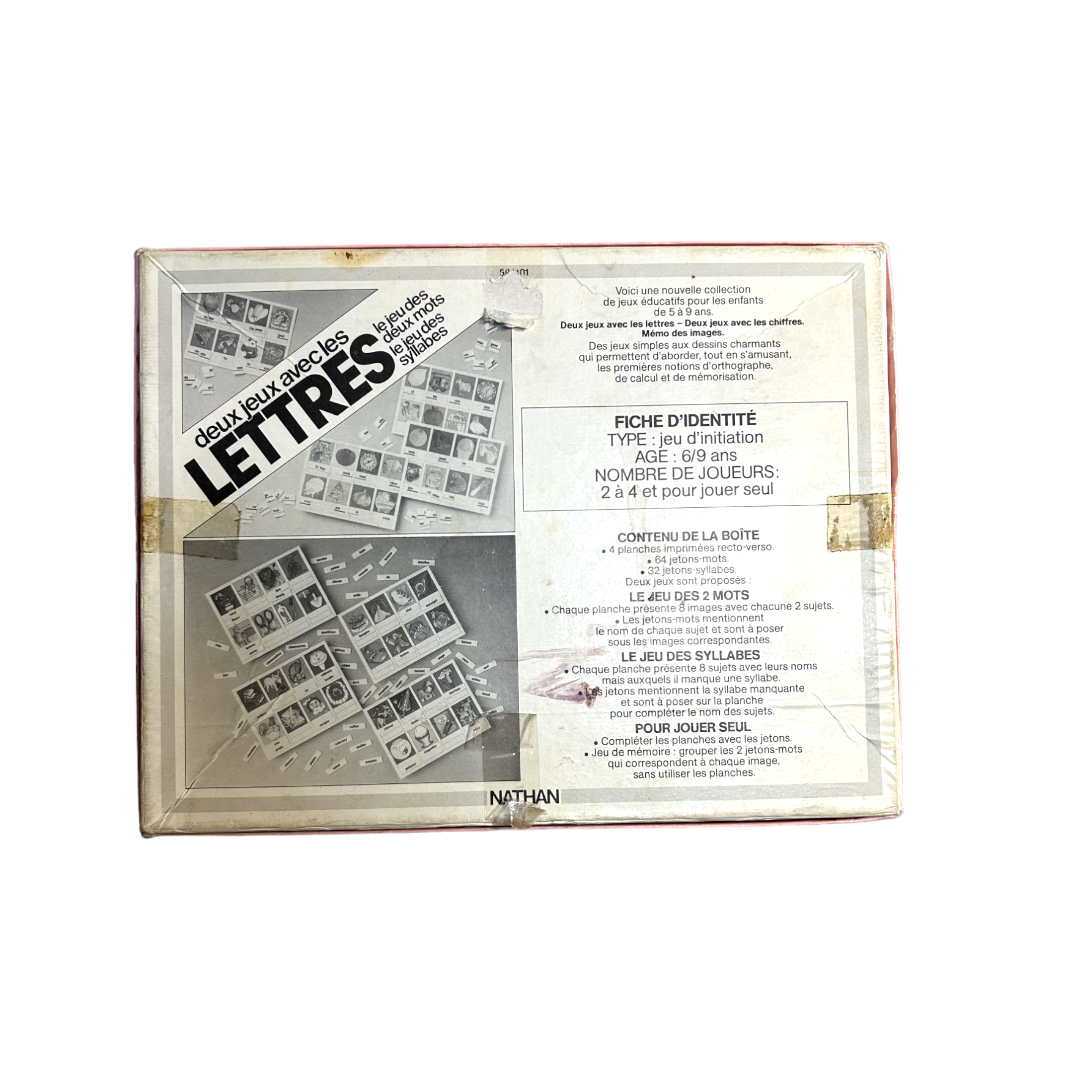 Lettres - Le jeu des deux mots - Le jeu des syllabes