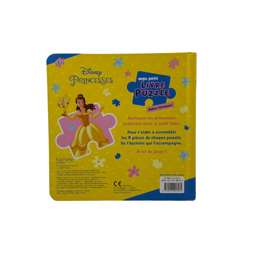 Mon petit livre puzzle Disney Princesses - Robes féeriques- Édition 2019